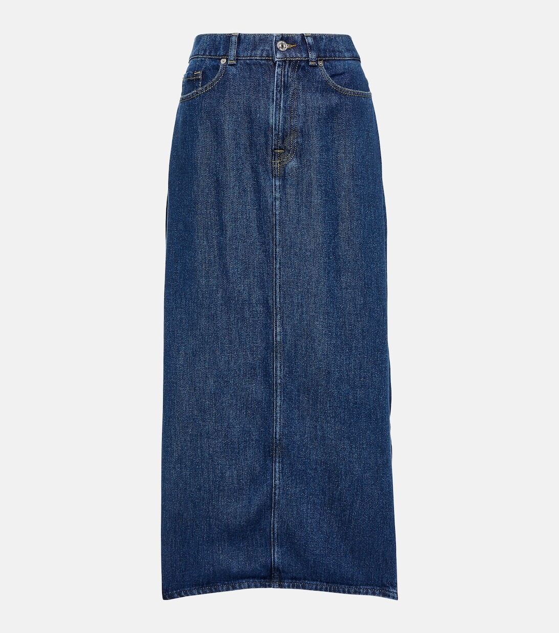 

Джинсовая юбка миди Mia 7 FOR ALL MANKIND, синий