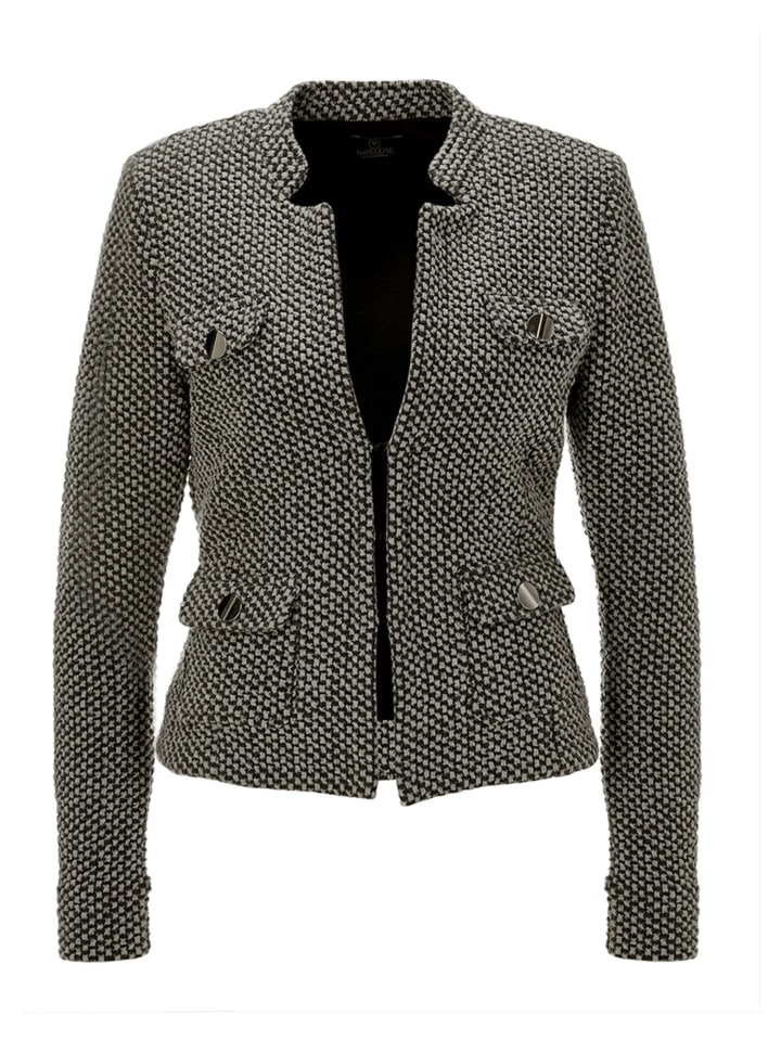 

MADELEINE Трикотажный блейзер из высококачественной жаккардовой ткани кремового/черного цвета