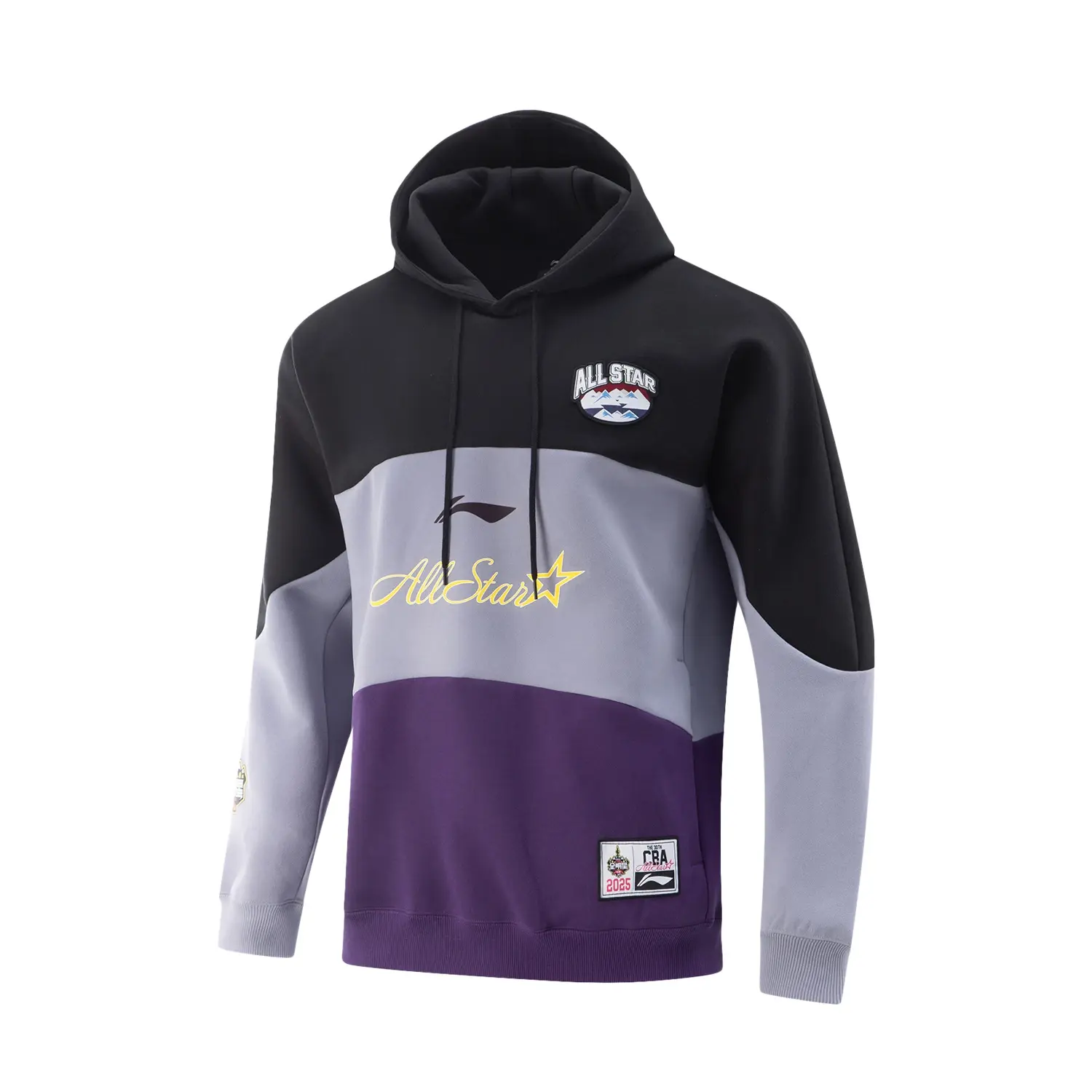 

CBA All Star Collection баскетбольная коллекция толстовка мужская Black/Misty Gray Purple LINING, черный/серо-фиолетовый