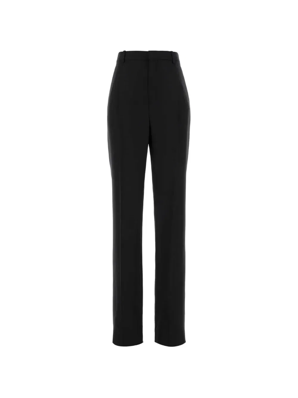 Шерстяные брюки с отглаженными краями Saint Laurent, черный