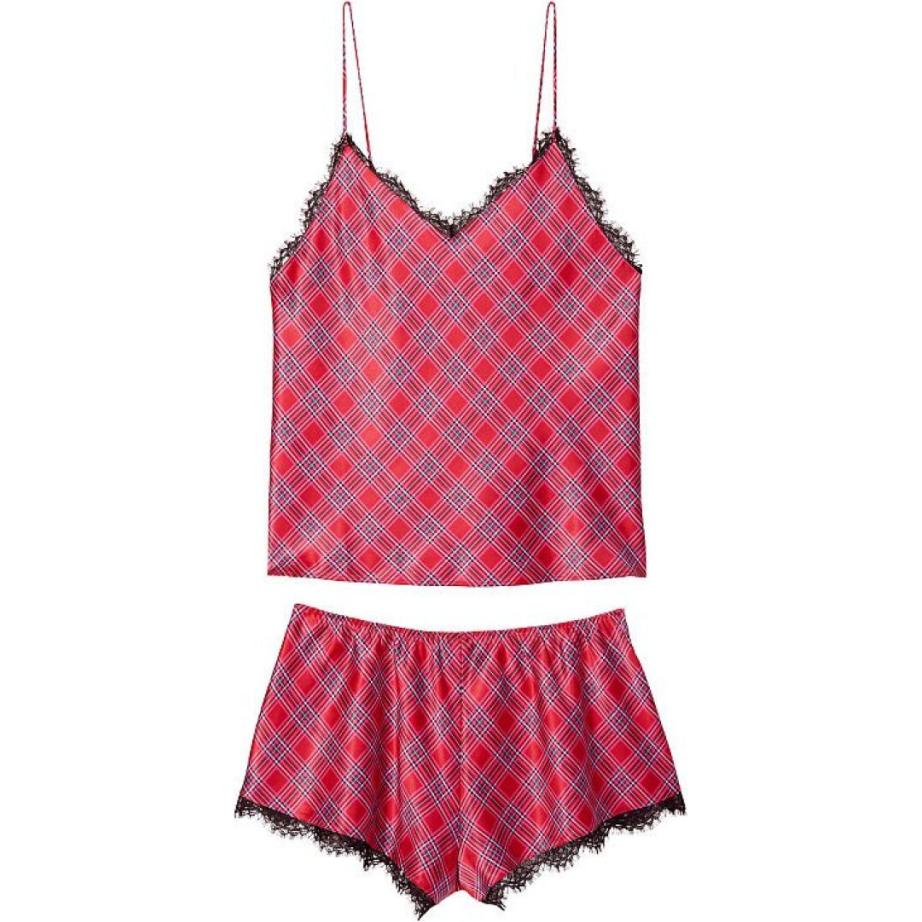 

Сексуальный комплект пижамы SEXY KI красная клетка Victoria's Secret