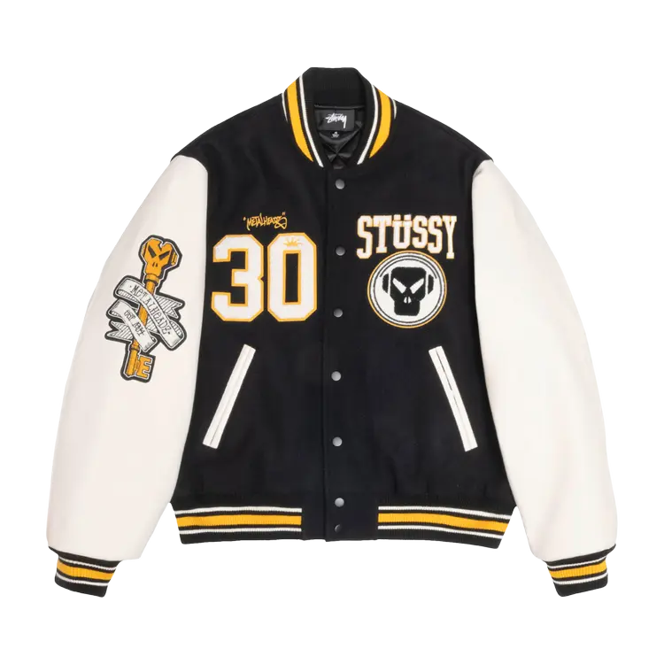 

Куртка Stussy x Goldie Metalheadz 30 Varsity 'Black', черный