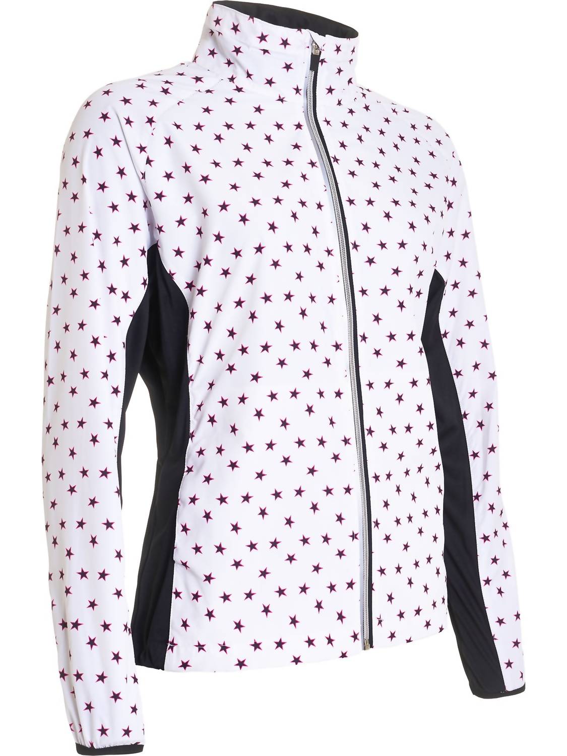 

Женская куртка Formby Golf Wind в черном цвете со звездами Abacus Sportswear US