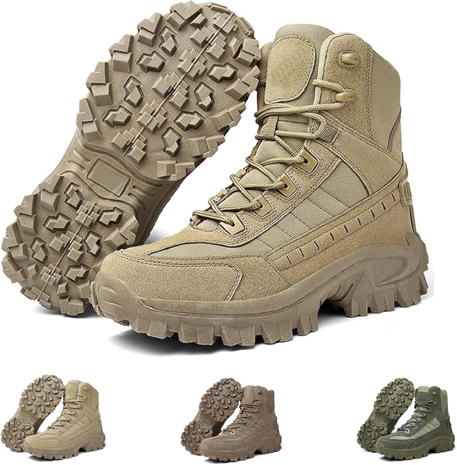 

Мужские ортопедические ботинки с защитой от проколов, легкие тактические водонепроницаемые ботинки, подходят для походов и приключений Generic, Sand Color