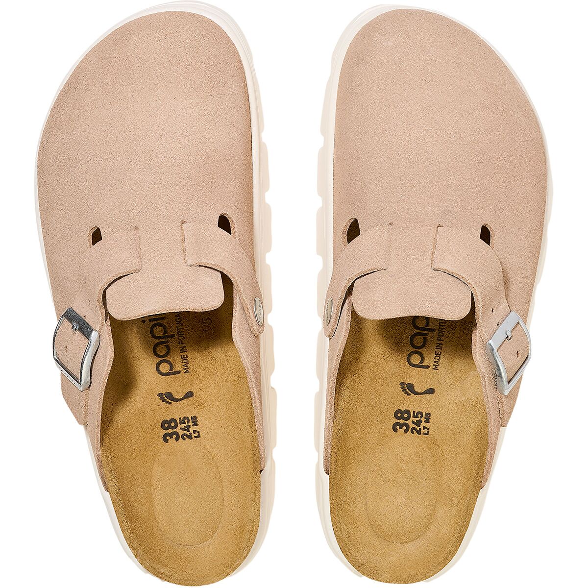 Бостон массивный узкий клог Birkenstock, цвет warm sand suede — фото 4
