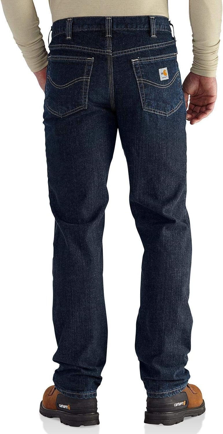 

Carhartt Men's 101814 огнестойкие джинсы Rugged Flex Traditional Fit, Deep Indigo Wash