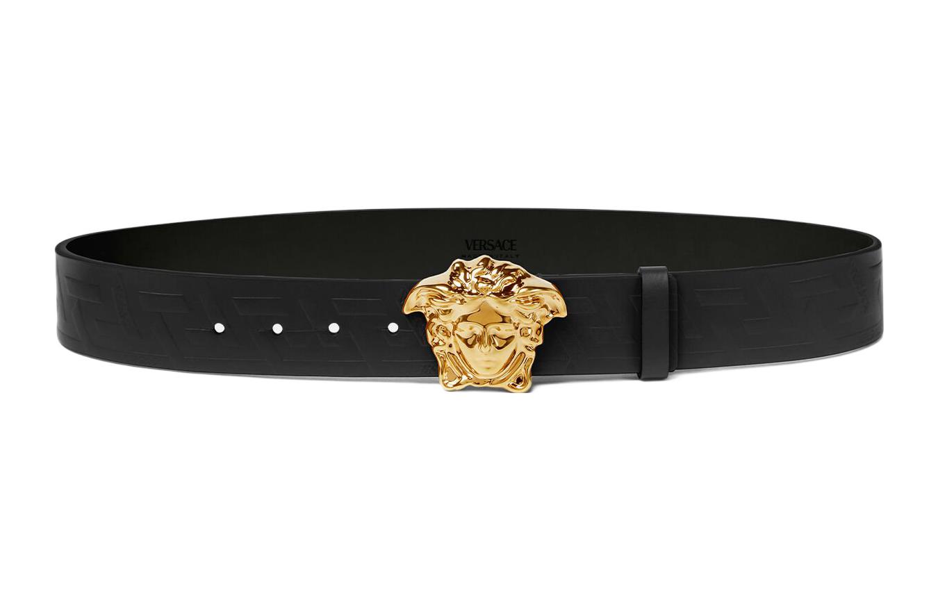 

VERSACE Гладкая пряжка повседневный комфортный модный мужской ремень, Black