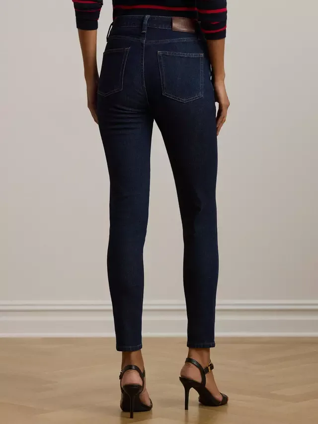 Джинсы Lauren с высокой посадкой и зауженными штанинами до щиколотки Ralph Lauren, Dark Blue — фото 4