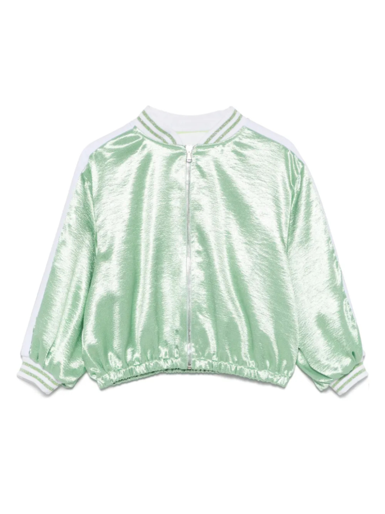 

Бомбер с эффектом металлик Miss Grant Kids, зеленый