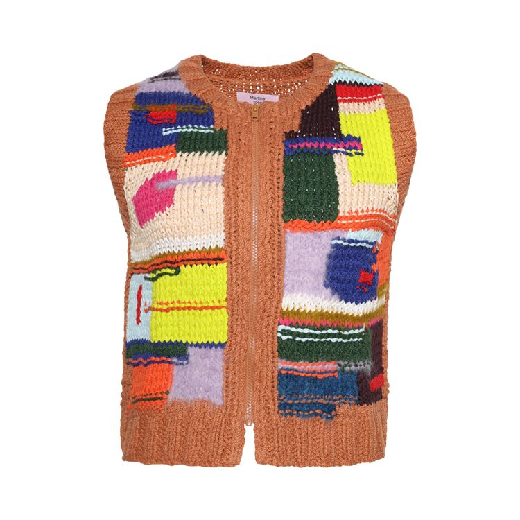 

Утепленный жилет Martine Rose Handknit Zip Vest 'Multicolor', разноцветный