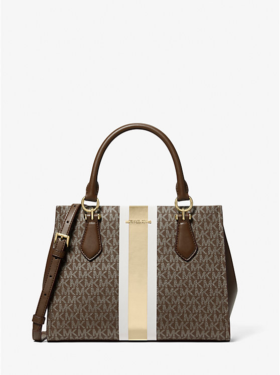 

Средняя сумка Marilyn с полосами и фирменным логотипом Michael Kors, коричневый
