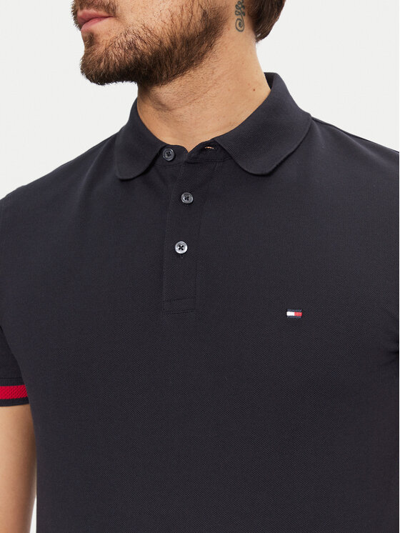 Рубашка поло облегающего кроя Flag Cuff MW0MW37518 Tommy Hilfiger, синий — фото 4