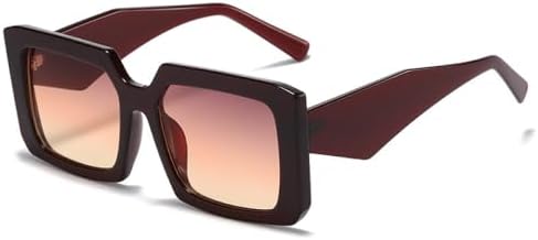 

Модные солнцезащитные очки большого квадратного размера с градиентным серым покрытием, тренд 2027 года, стильные очки для женщин с защитой от ультрафиолета UV400 MTZJH, Graytea