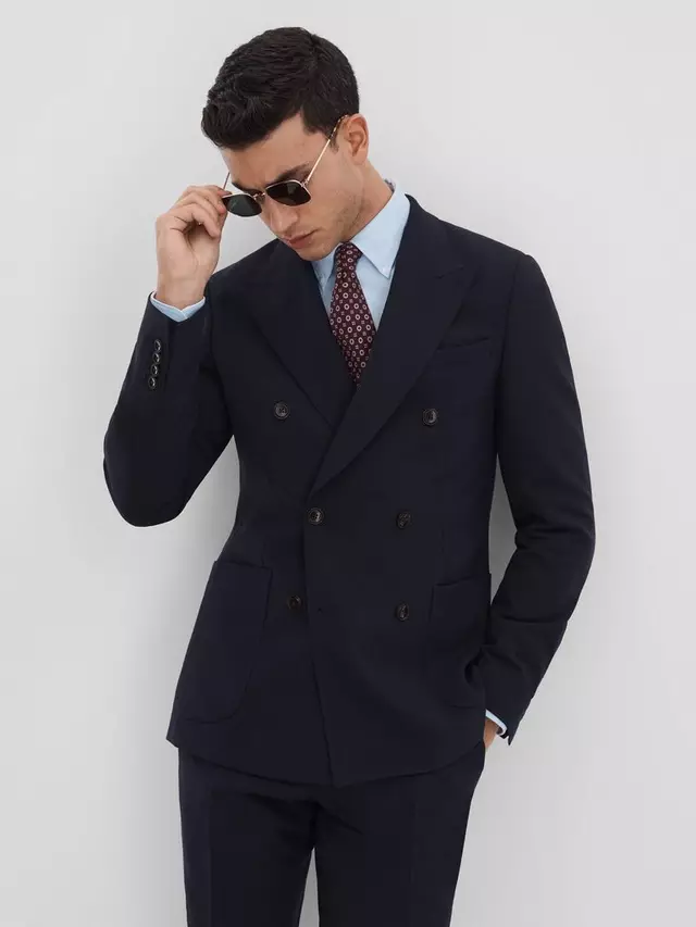 

Куртка Reiss Belmont Wool Blend Suit, темно-синий