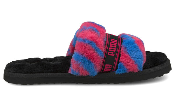 Тапочки fluff slide 'wild - beetroot purple' Puma, черный — фото 2