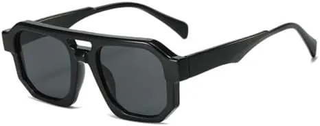 

Солнцезащитные очки 2027 Square для женщин с градиентным покрытием, модная оправа, ретро-очки для мужчин, защита от УФ-излучения UV400, черные, E MTZJH, One Color