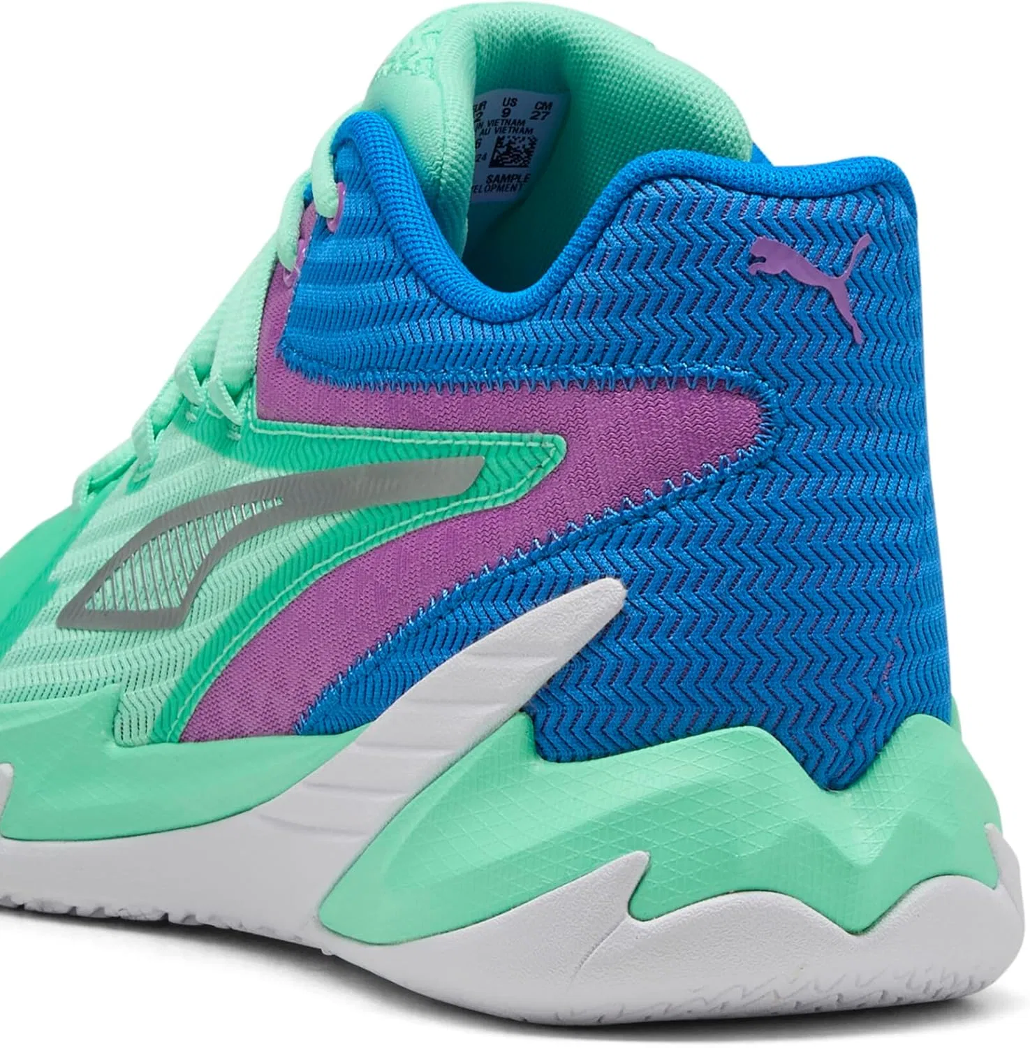 Мужские баскетбольные кроссовки PUMA Dagger, Green Glimmer Pure Magenta — фото 3