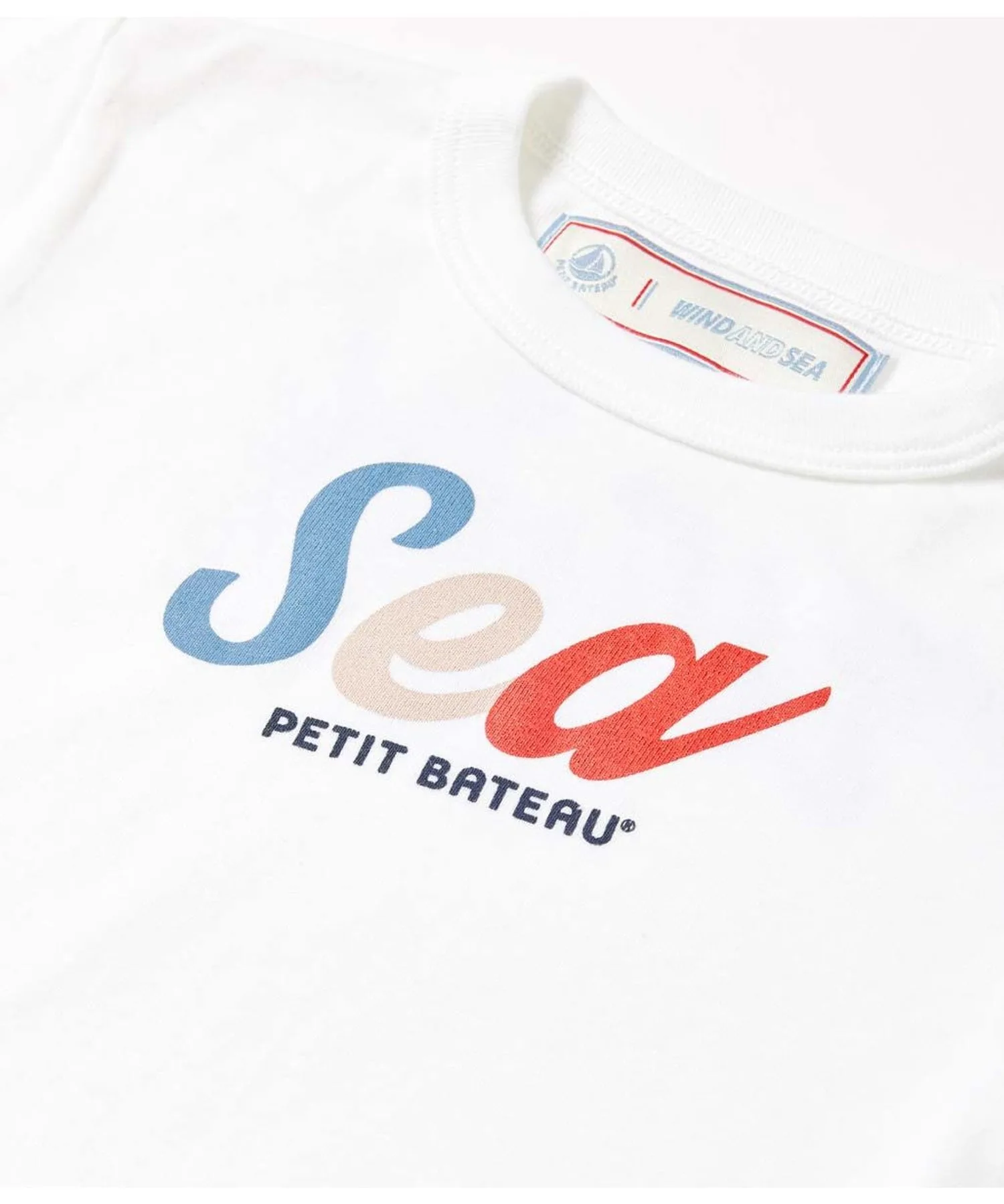 Детская футболка с принтом PETIT BATEAU тёмно-синяя — фото 3