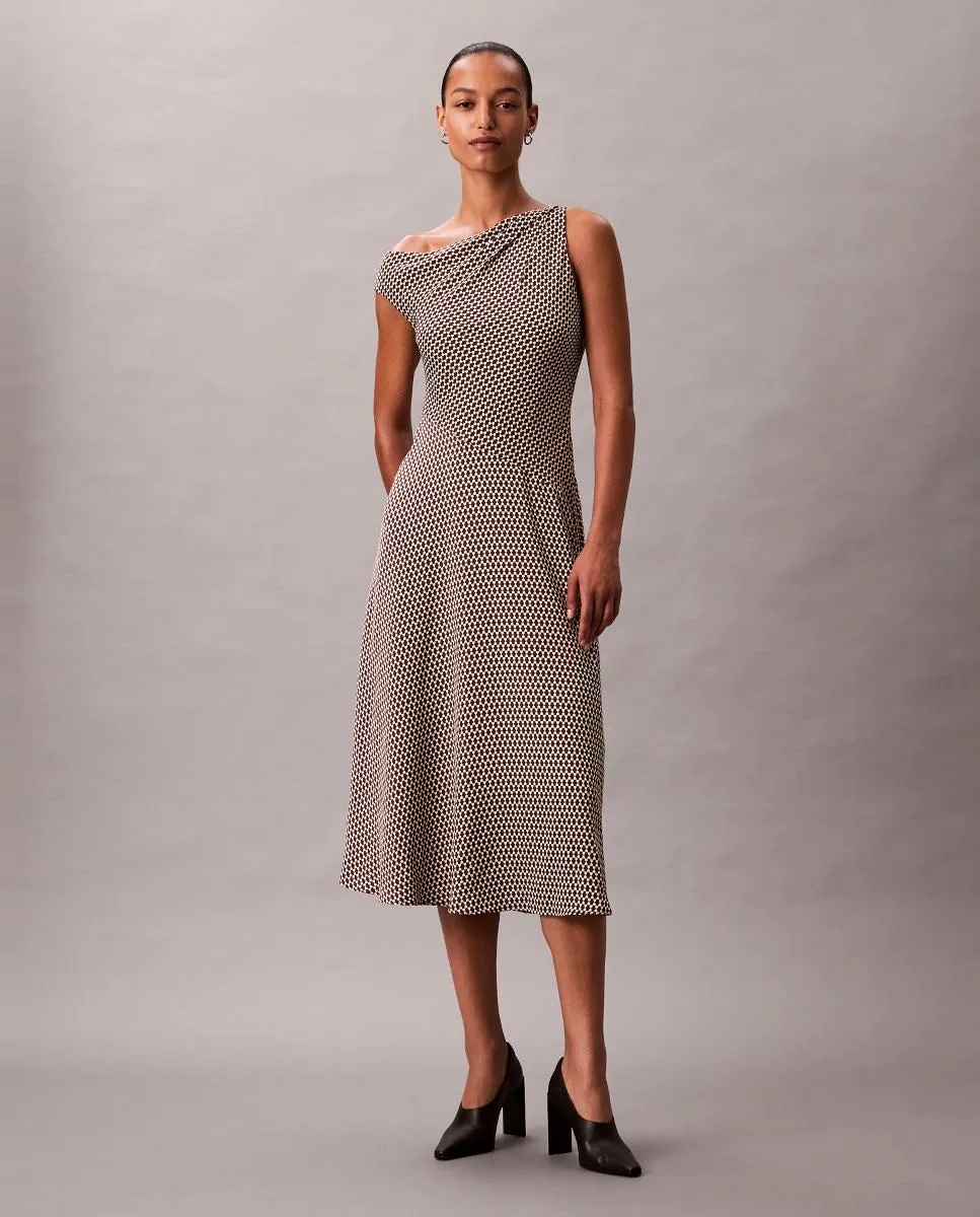 

Женское платье из крепа Calvin Klein, коричневый