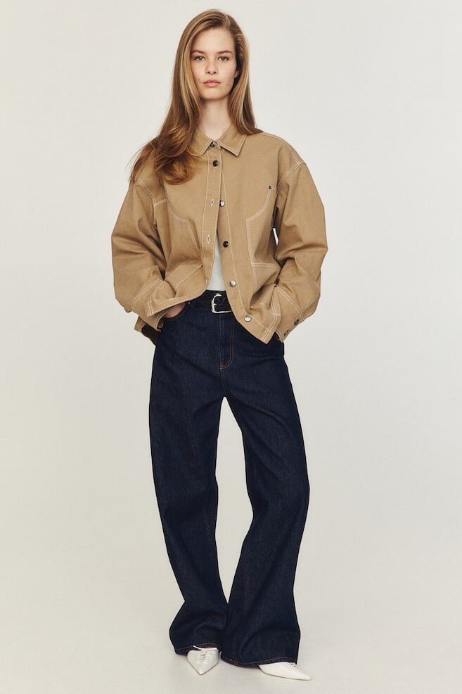 

Рубашка из практичного хлопка H&M, бежевый