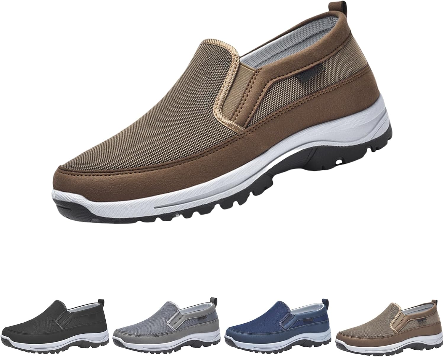 

Мужские кроссовки Auguscare, повседневные нескользящие ортопедические ходовые кроссовки, мужские лоферы с поддержкой свода стопы, обувь для пожилых мужчин Generic, коричневый