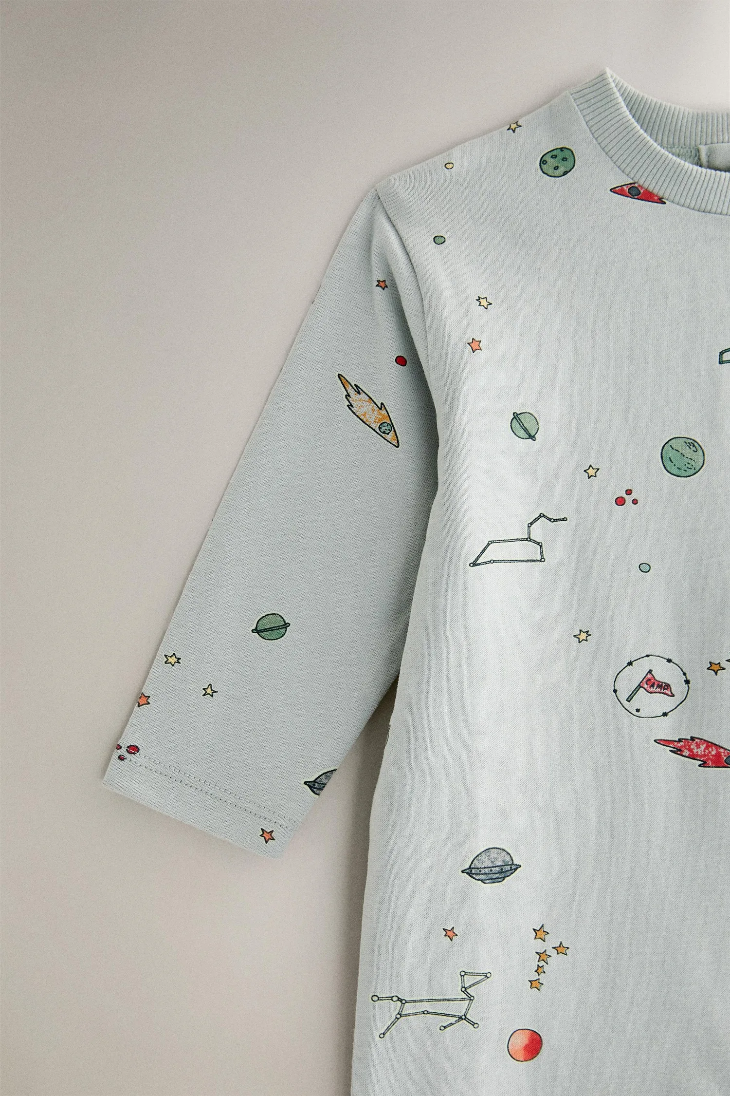 Детский комбинезон cotton space Zara, светло-голубой — фото 3