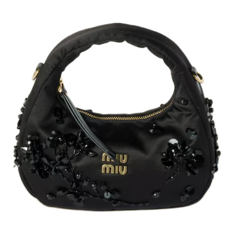 

MIU MIU Миниатюрная женская сумка из ткани черная