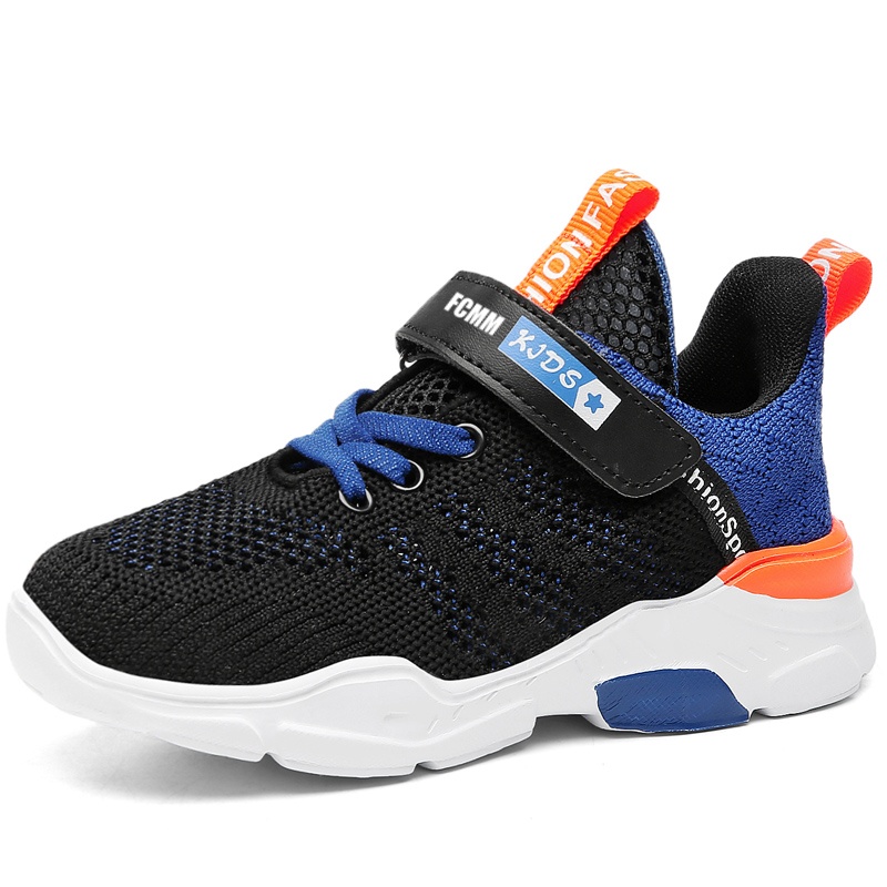 

Износостойкие дышащие низкие повседневные кроссовки для детей FCMM, черный/синий