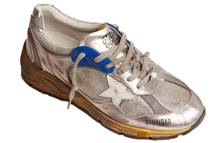 Кроссовки мужские Golden Goose Dad-Star, серебряный / коричневый — фото 4