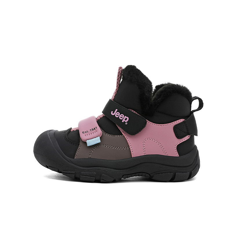 

Explorer 20 из искусственной кожи и текстиля, противоскользящие, защита от ударов, износостойкие, водонепроницаемые, утепленные, высокие Jeep, черный розовый