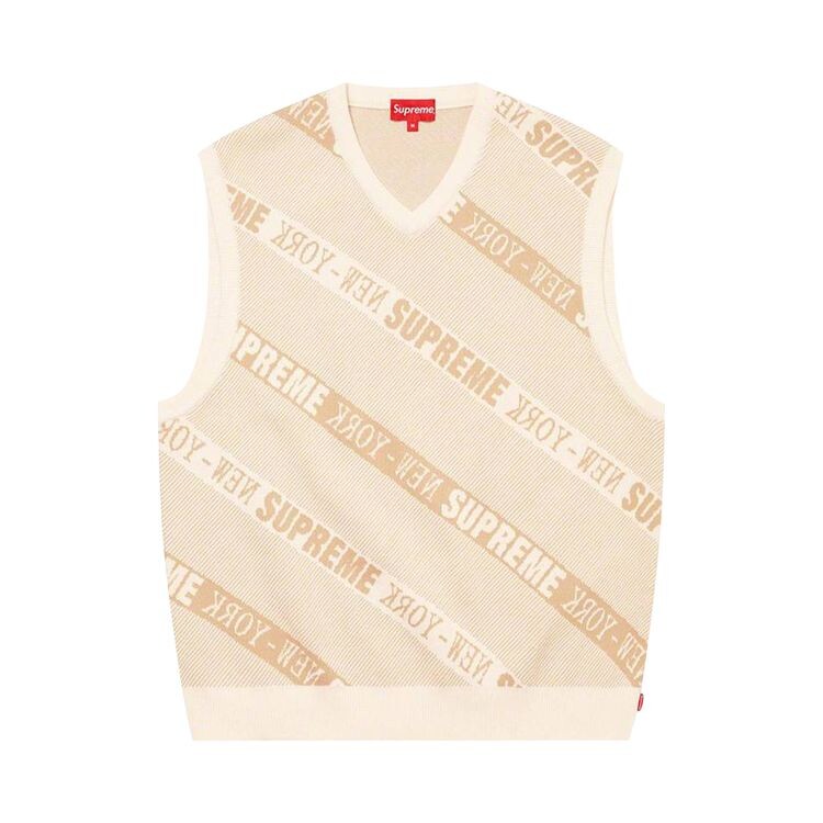 

Свитер Supreme Stripe Sweater Vest White, кремовый