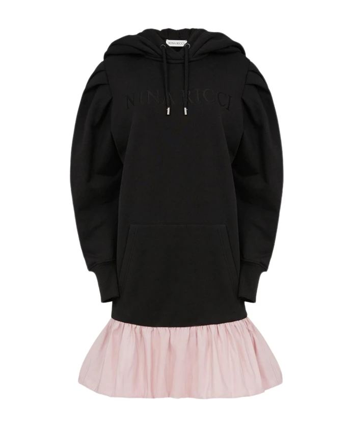 

Платье Худи с баской Nina Ricci, черный