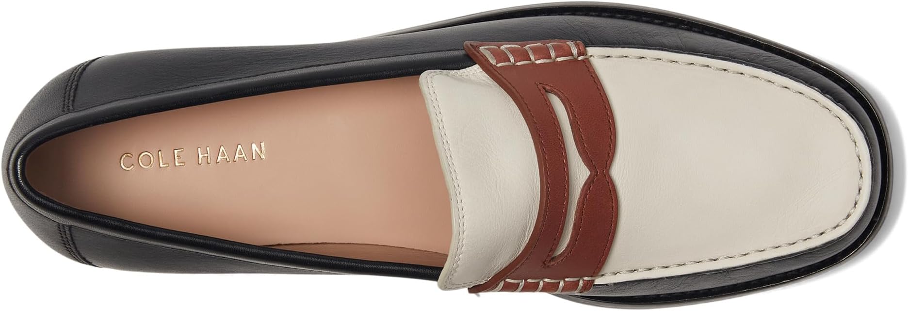 Лоферы Cole Haan Lana Lux Penny Loafers Remastered, Black/Dark Cuoio/Ivory LeatherSee Less — фото 2