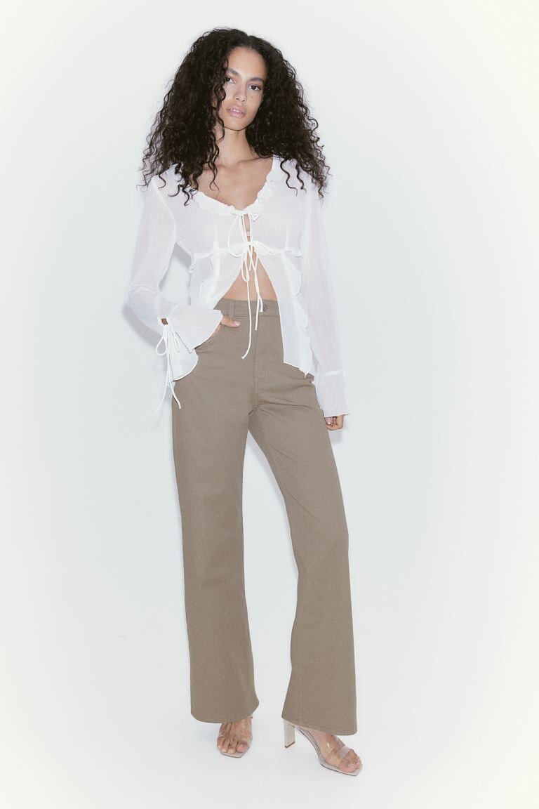 

Широкие брюки из твила H&M, серый