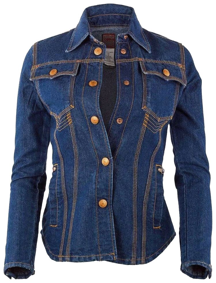 

Джинсовая куртка Jean Paul Gaultier Structural Denim Jacket With Shoulder Pads, синий