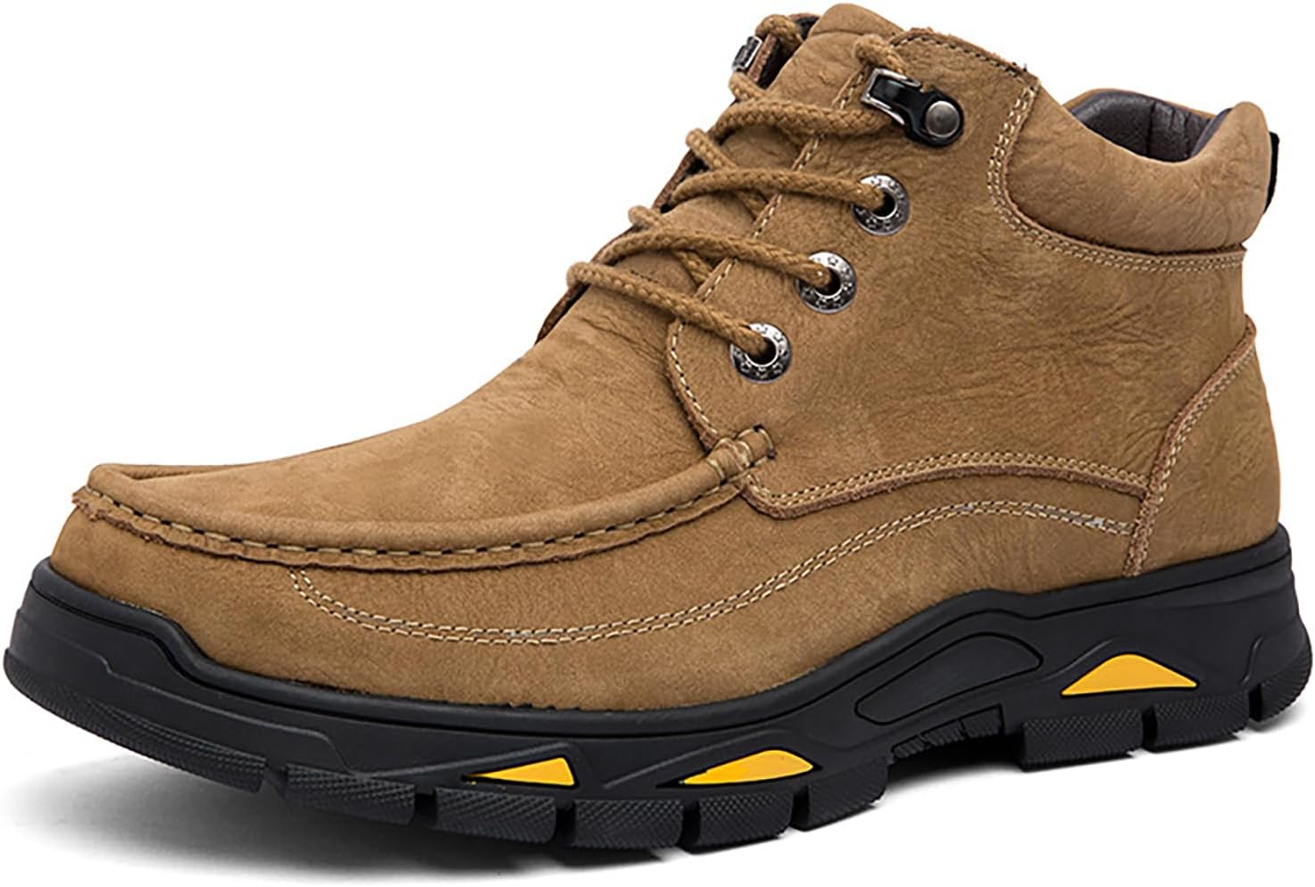 

Мужские походные ботинки на шнуровке с платформой из натуральной кожи, модные высокие ботинки с круглым носком, ручная работа, легкие, с нескользящей подошвой, для трекинга и повседневного использования, наружные ботинки для альпинизма Hdfdb, ха...