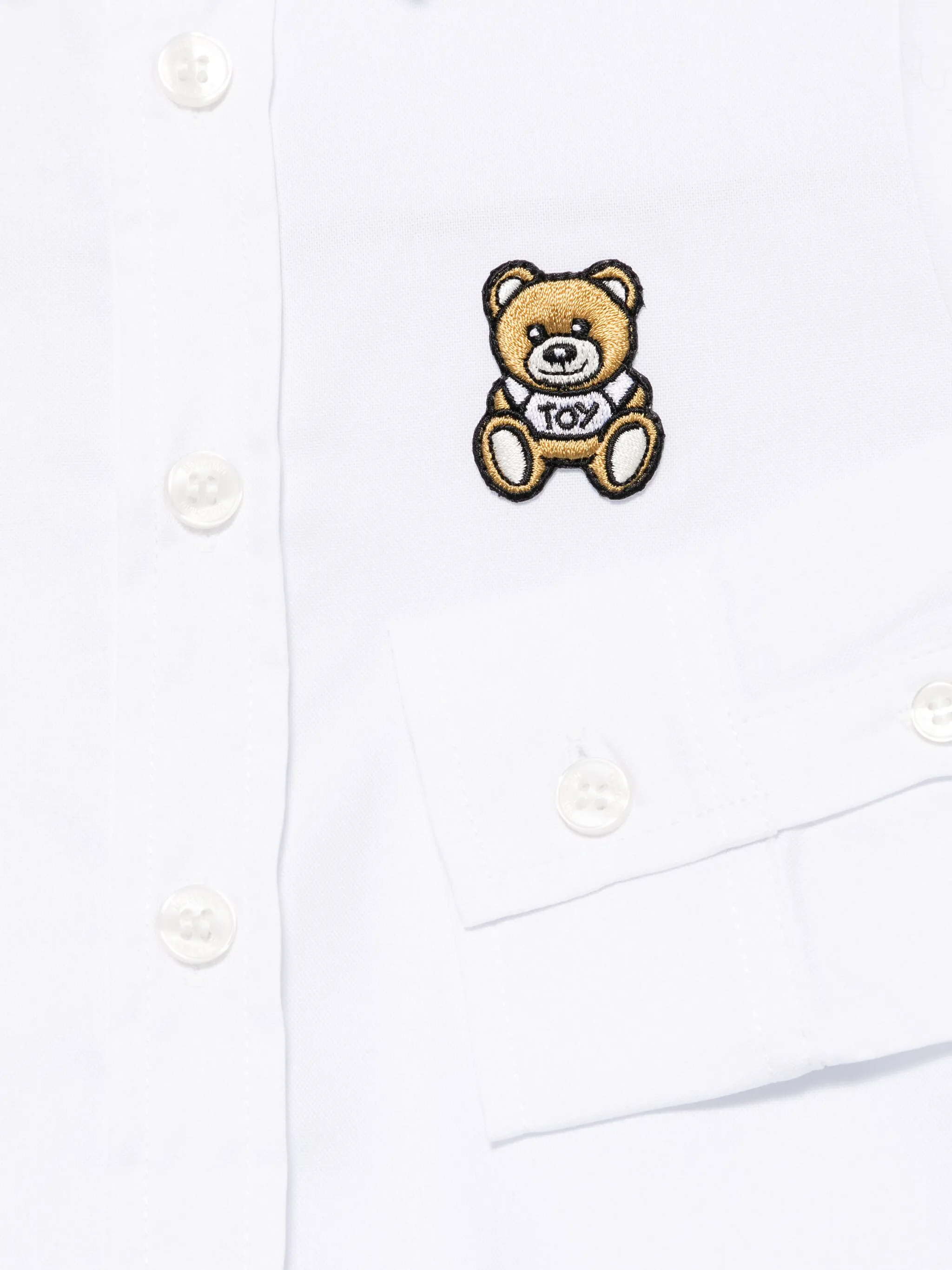 Рубашка с нашивкой Leo Teddy Moschino Kids, белый — фото 3