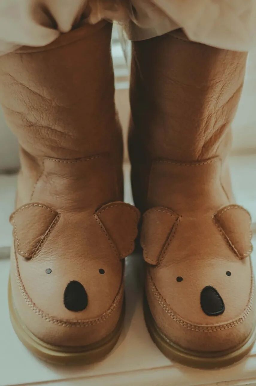 

Детская кожаная зимняя обувь Donsje Wadudu Classic Boots Koala, бежевый