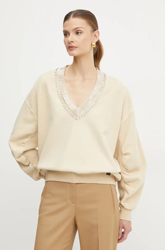 

Хлопковая толстовка Pinko, бежевый