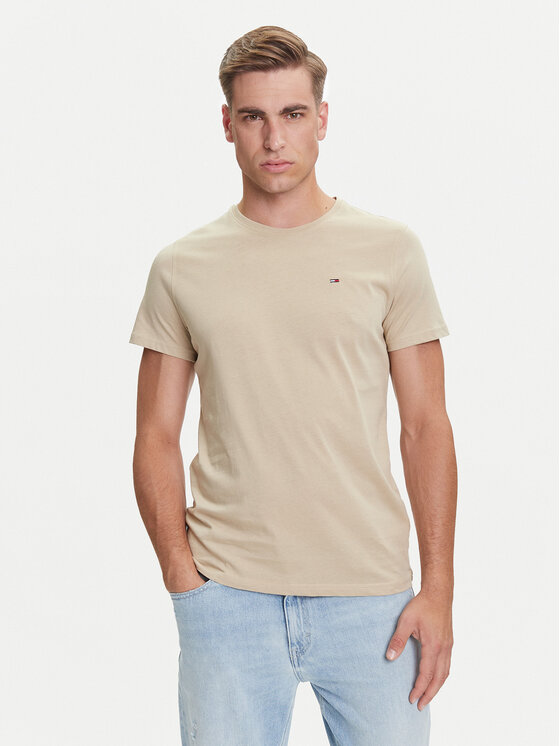 

Футболка slim fit DM0DM04411 Tommy Jeans, бежевый