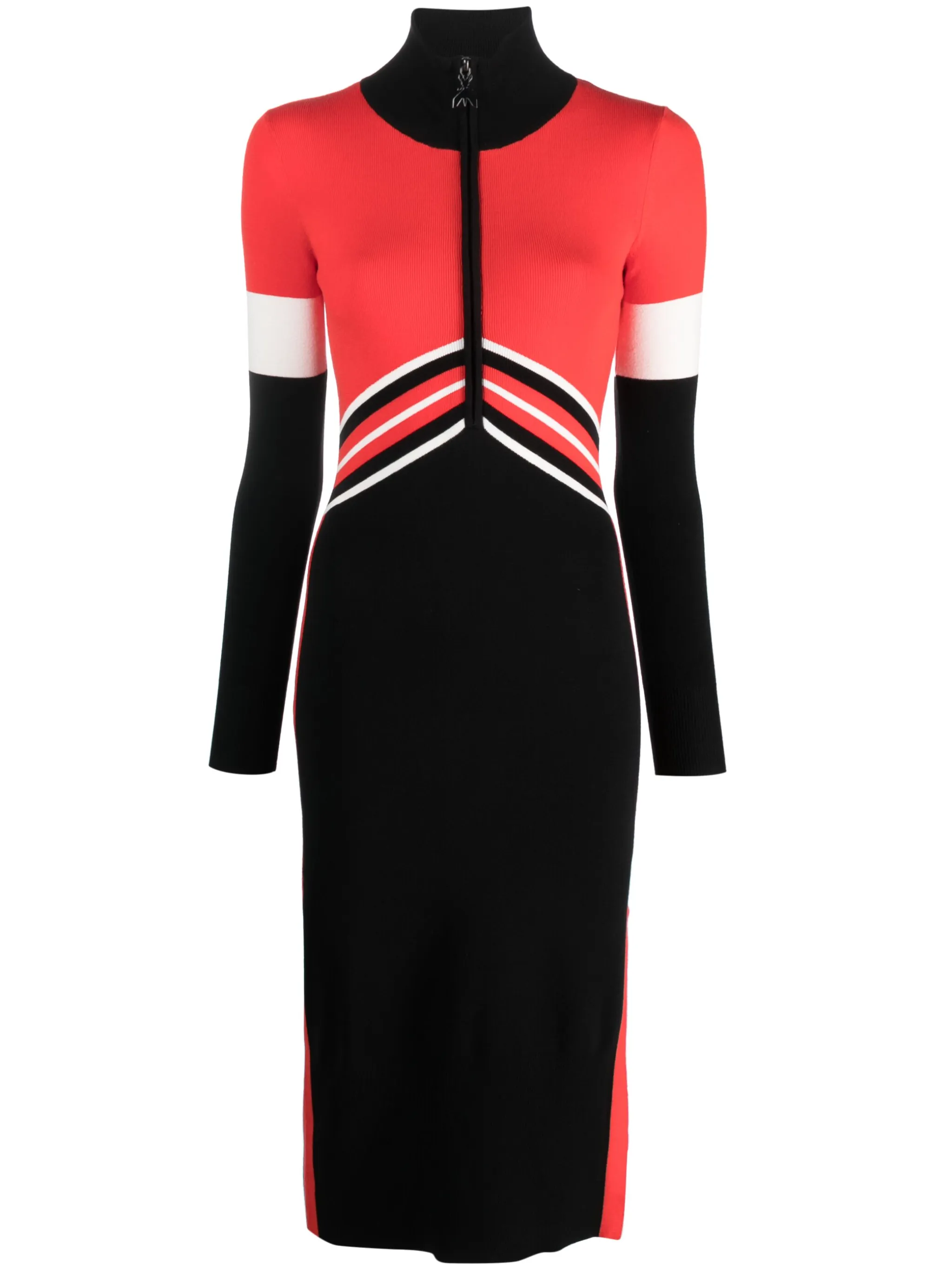 

Трикотажное платье миди в стиле колор-блок Patrizia Pepe, красный