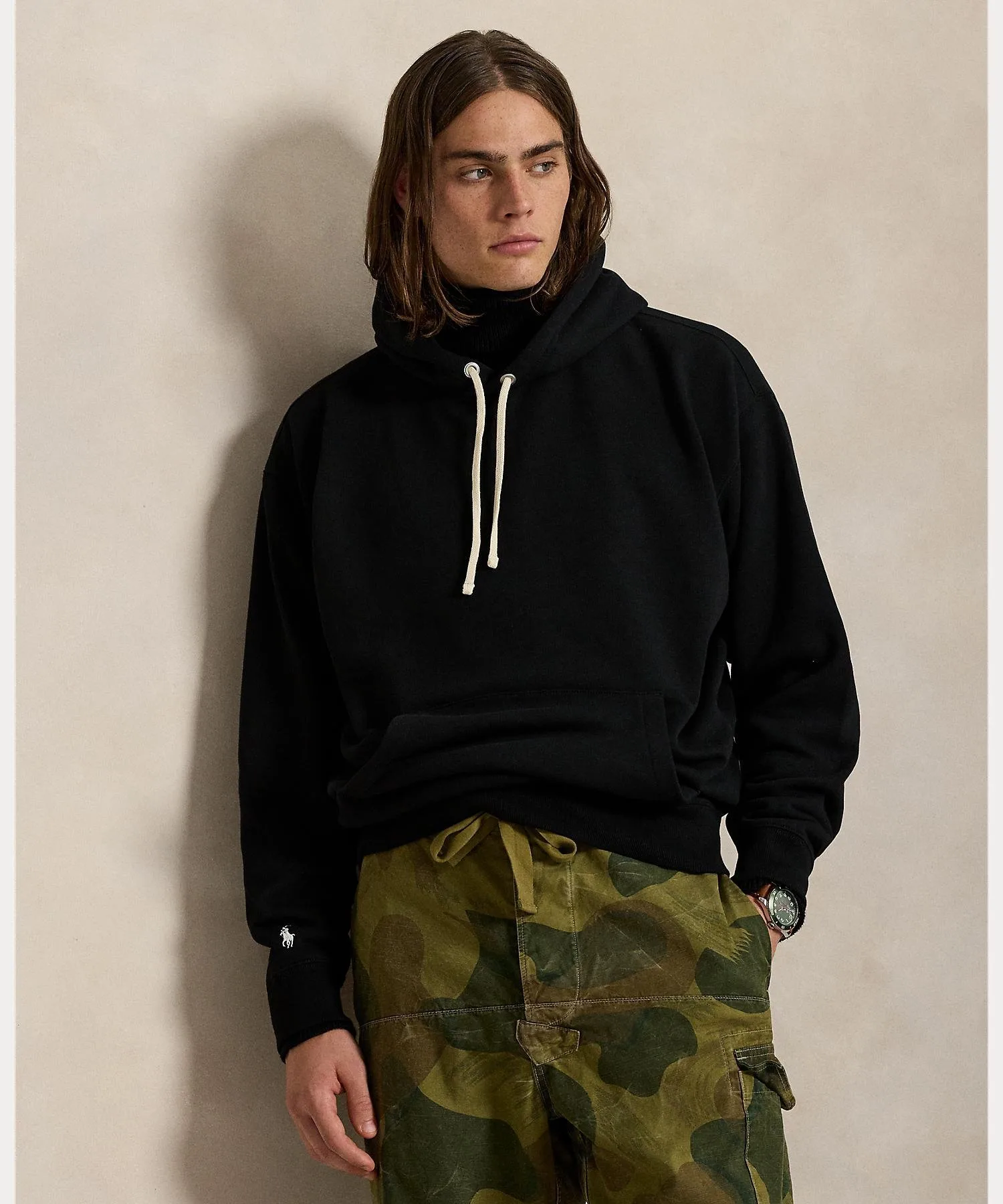 Толстовка с капюшоном из флиса большого размера Polo Ralph Lauren, 001 Black