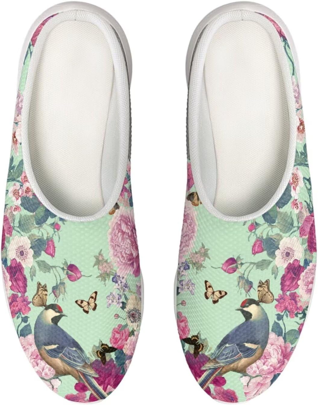 

Женские сабо Forchrinse с цветным принтом лапы собаки, домашние тапочки с цветочным рисунком, кроссовки для ходьбы с поддержкой свода стопы, Hummingbird Flowers