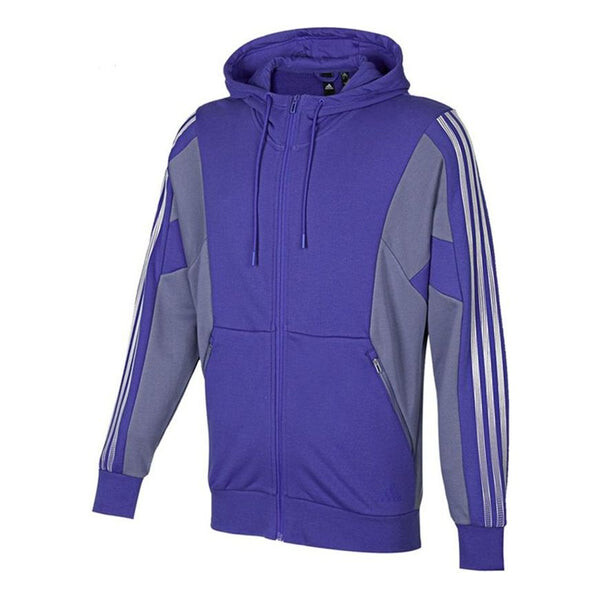 

Куртка Men's adidas St Kn Block Jkt Contrasting Colors Stripe Knit Hooded Jacket Violets, мультиколор