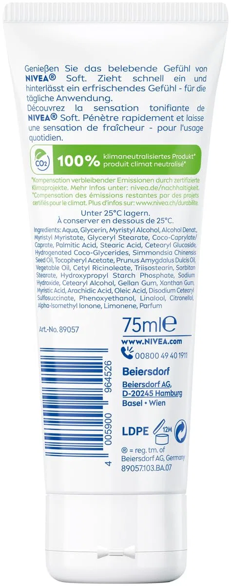 Освежающий увлажняющий крем NIVEA Soft с витамином Е, 75 мл (5 шт.) Nivea — фото 4