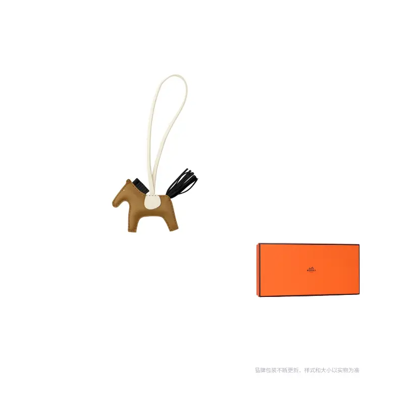 

HERMES Кожаный кулон унисекс черный коричневый, Black/Brown