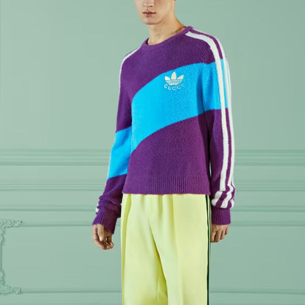 Свитер x adidas wool sweater 'purple light blue' Gucci, фиолетовый — фото 4