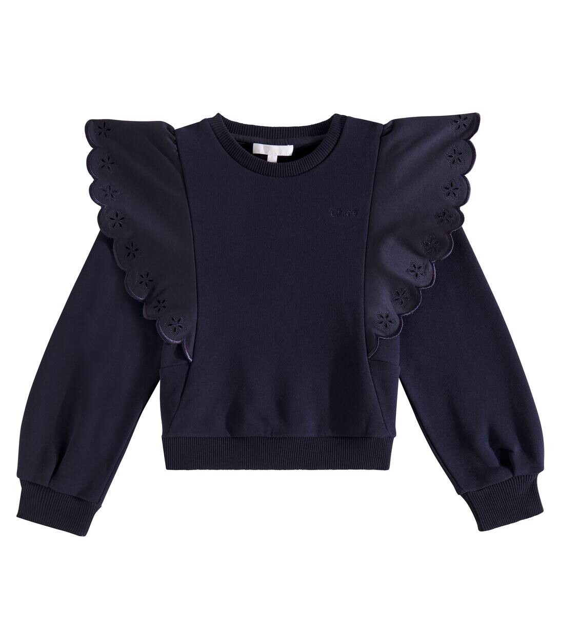 

Хлопковая толстовка Chloé Kids, темно-синий