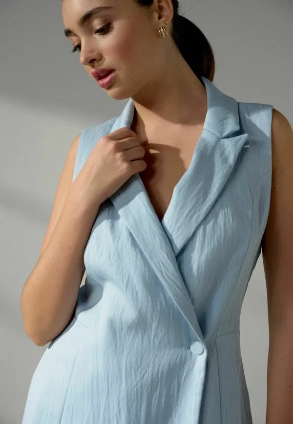 Асимметричный удлиненный жилет стандартного кроя Next, Light Blue