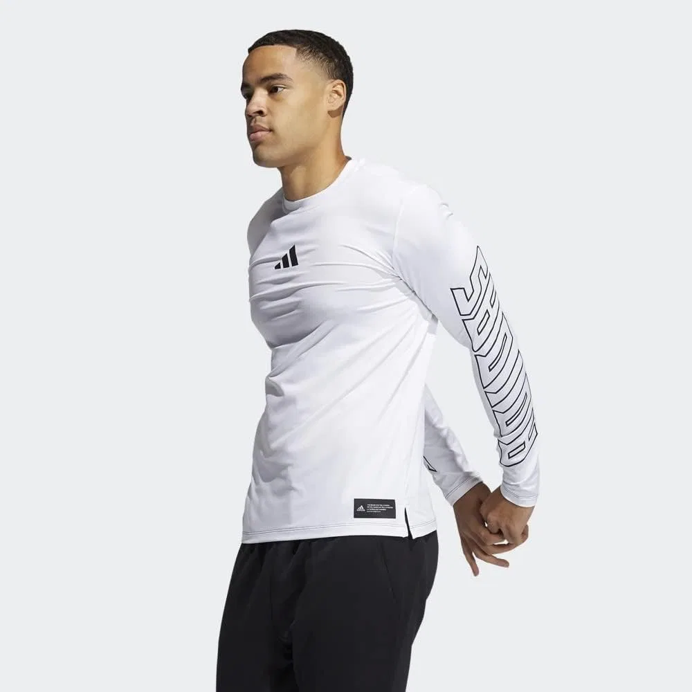 Футболка с длинным рукавом Adidas Mens FB Hype, белый — фото 2